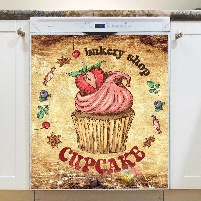 Vintage Bakery Shop Cupcake Dishwasher Magnet