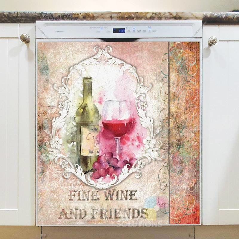 Rustic Tuscan Vintage Wine Design #1 Dishwasher Magnet