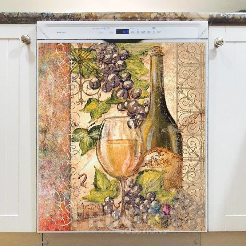 Rustic Tuscan Vintage Wine Design #3 Dishwasher Magnet