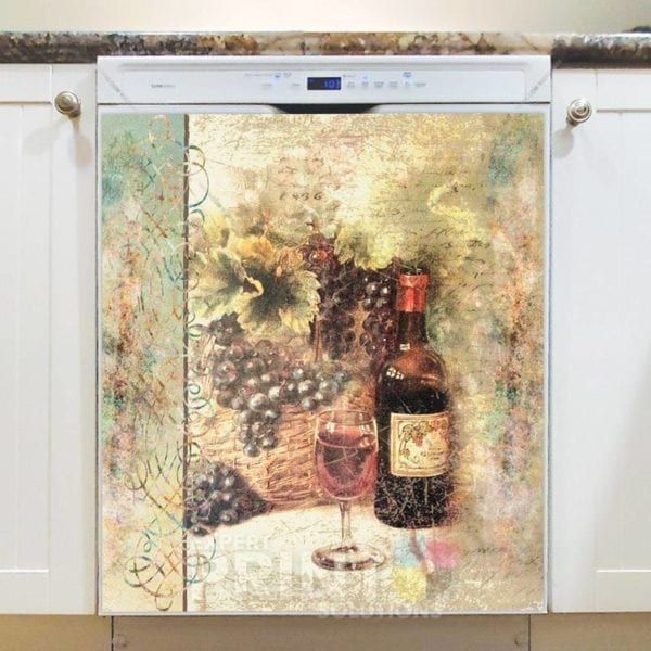 Rustic Tuscan Vintage Wine Design #5 Dishwasher Magnet