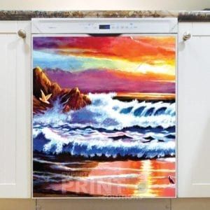Beautiful Summer Ocean Sunset Dishwasher Magnet