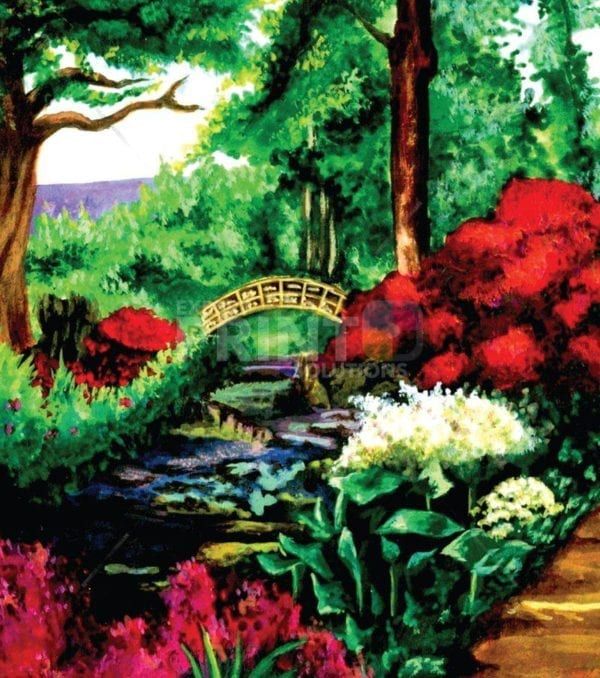 Little Pond in the Flower Garden Garden Flag