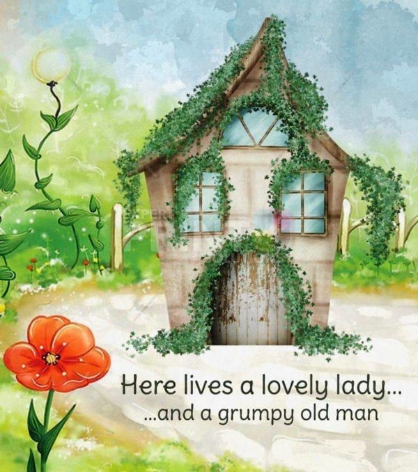 Home of the Lovely Lady and Grumpy Man Garden Flag