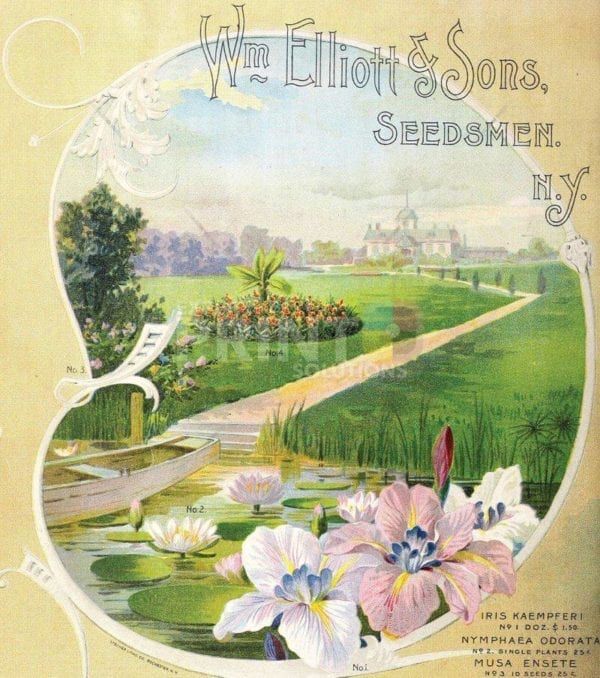 Retro Vintage Flower Seeds Label #2 Garden Flag