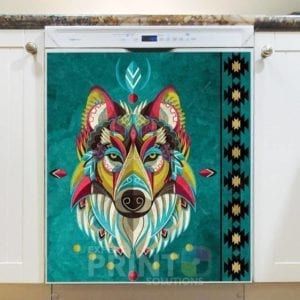 Beautiful Native Wolf Head Dishwasher Magnet