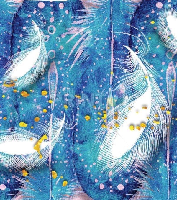 White and Blue Feathers Garden Flag
