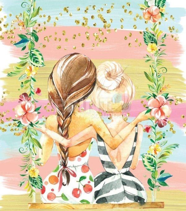 Summer Sisters in a Flower Swing Garden Flag