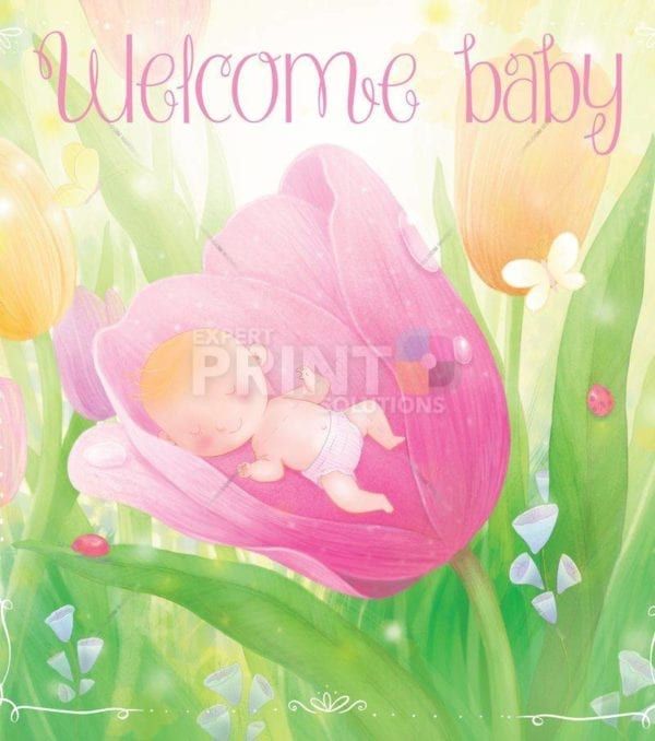 Welcome Baby - Girl Garden Flag