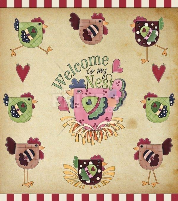 Welcome to My Nest Cute Farmhouse Chickens Garden Flag