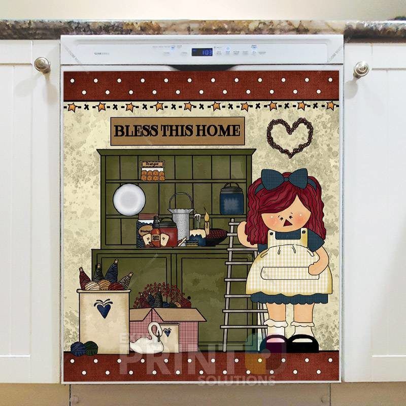 Prim Raggedy Ann's Kitchen #1 Dishwasher Magnet