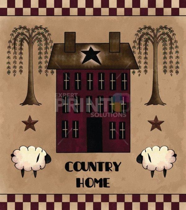 Primitive Country Home and Sheep Garden Flag