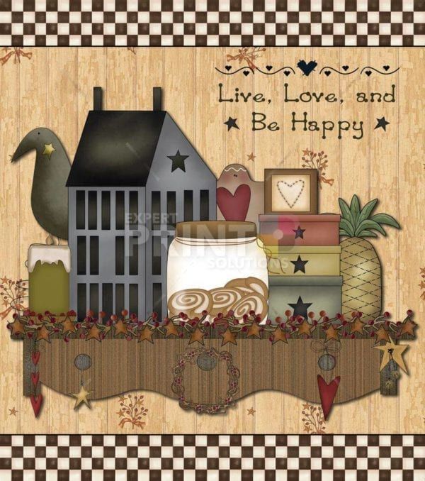 Live, Love and Be Happy Garden Flag