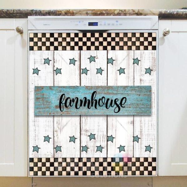 Farmhouse Wood Pattern Sign Design Dishwasher Magnet