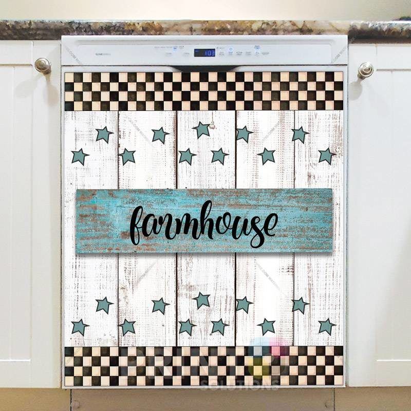 Farmhouse Wood Pattern Sign Design Dishwasher Magnet