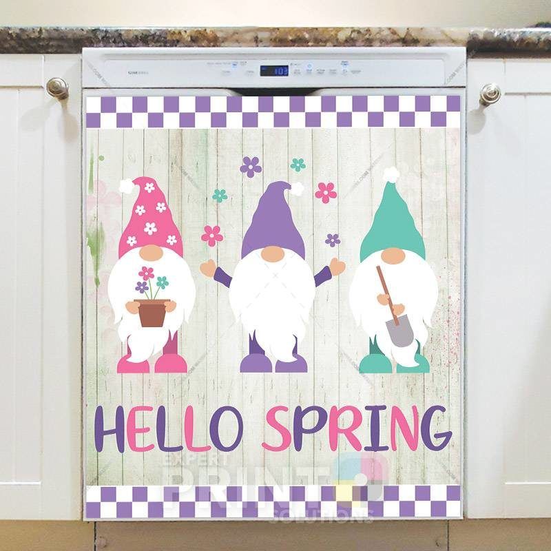 Cute Spring Gnomes #1 Dishwasher Magnet