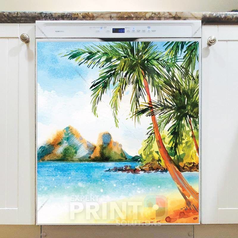 Tropical Paradise Vacation Dishwasher Magnet