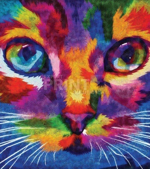 Cute Rainbow Cat Face Garden Flag