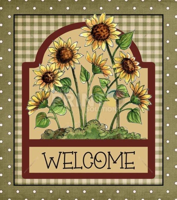 Cute Country Sunflower Welcome Garden Flag