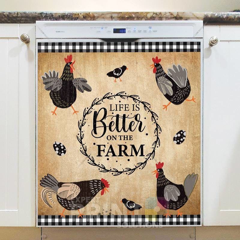 Life is Better on the Farm Dishwasher Magnet