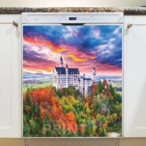 Fairytale Neuschwanstein Castle in the Sunset Dishwasher Magnet