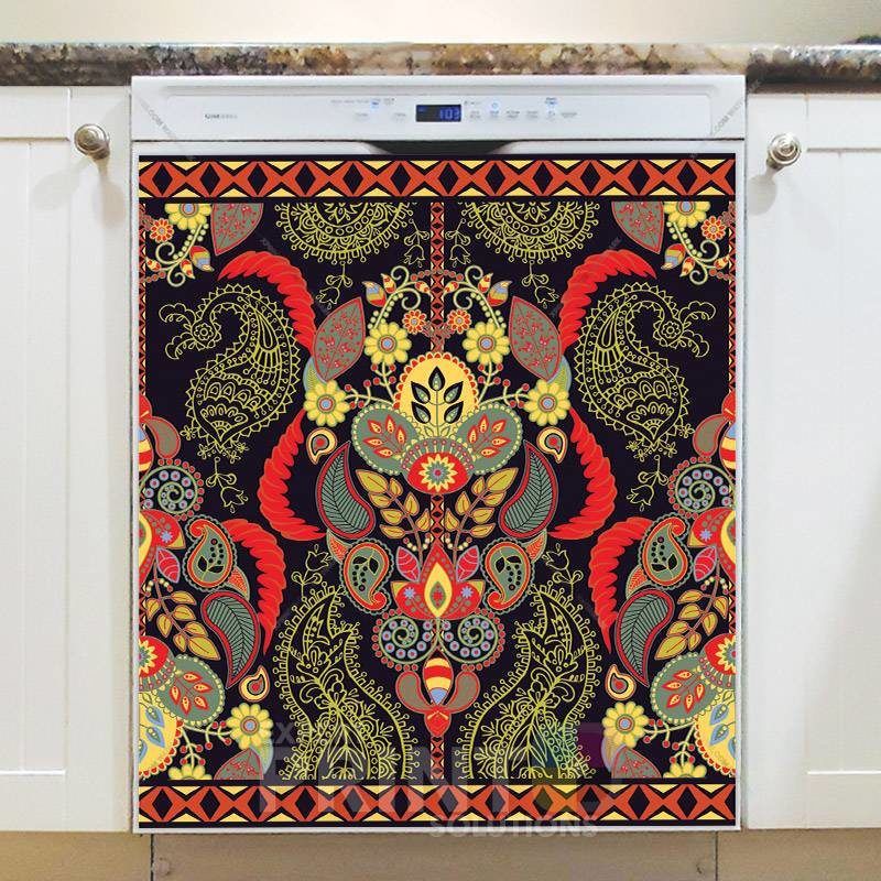 Bohemian Folk Art Ethnic Paisley Design #1 Dishwasher Magnet