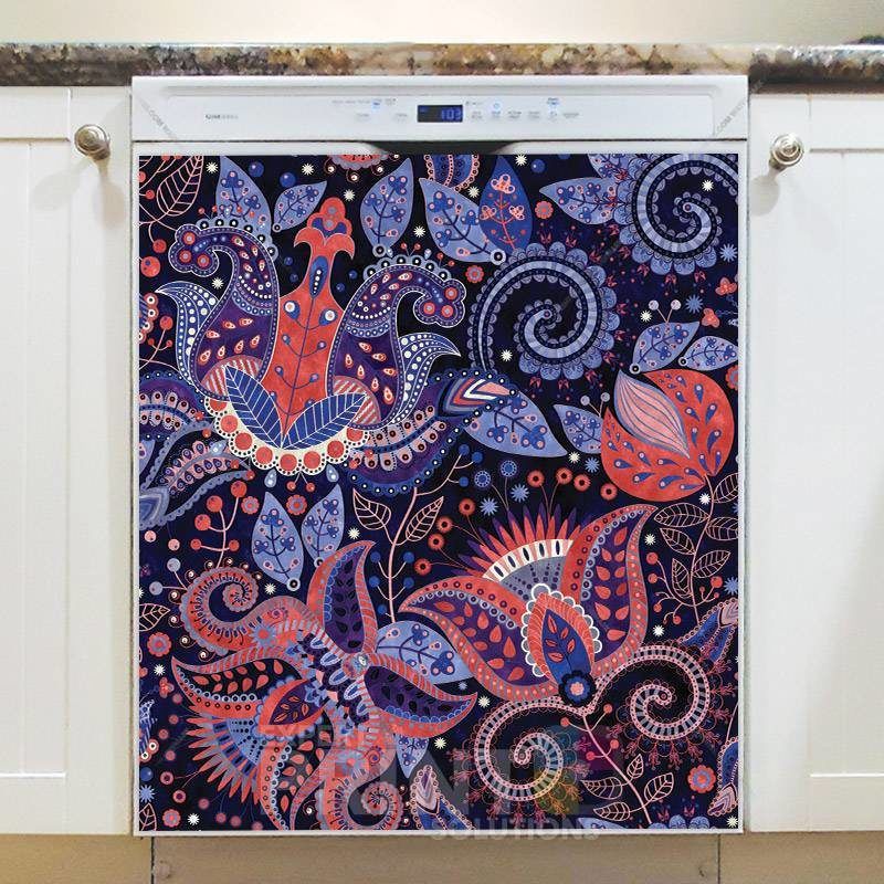 Bohemian Folk Art Ethnic Paisley Design #6 Dishwasher Magnet