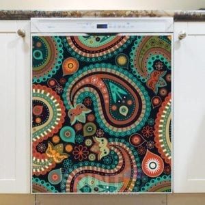 Bohemian Folk Art Ethnic Paisley Design #8 Dishwasher Magnet