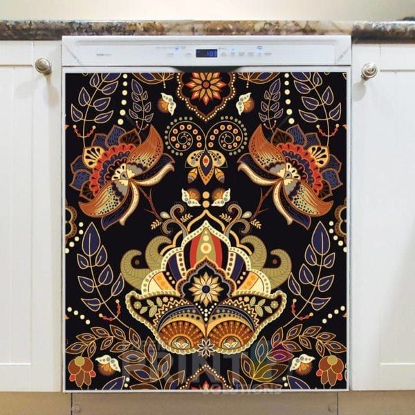 Bohemian Folk Art Ethnic Paisley Design #18 Dishwasher Magnet