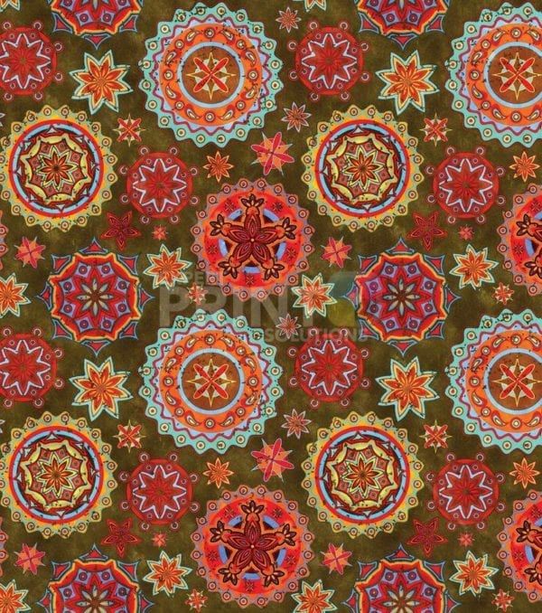 Bohemian Folk Art Ethnic Mandala Design #2 Garden Flag