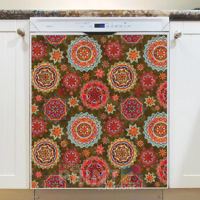 Bohemian Folk Art Ethnic Mandala Design #2 Dishwasher Magnet