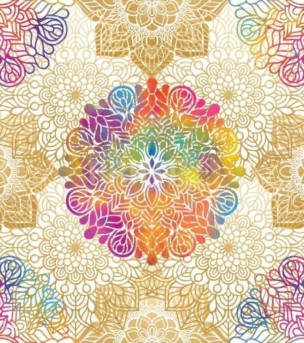 Bohemian Folk Art Ethnic Mandala Design #3 Garden Flag