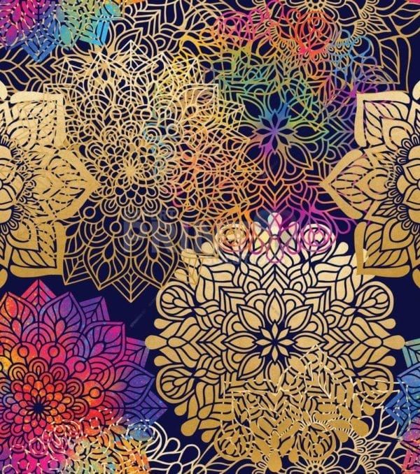 Bohemian Folk Art Ethnic Mandala Design #4 Garden Flag