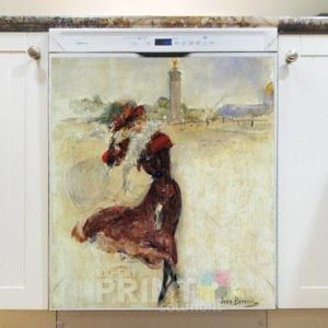 Parisienne in a Red Dress by Jean Beraud Dishwasher Magnet
