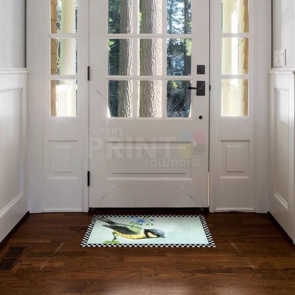 Little Bird on a Blooming Branch - Welcome Family and Friends Floor Sticker