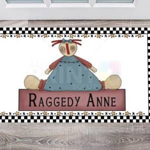 Primitive Country Raggedy Anne Floor Sticker