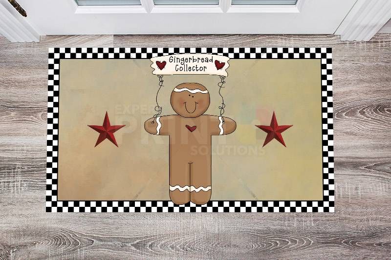 Cute Primitive Country Gingerbread Man #3 - Gingerbread Collector Floor Sticker