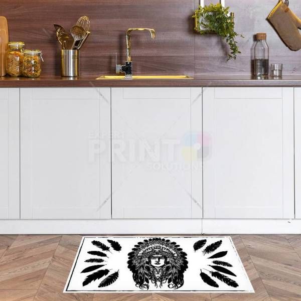 Native Girl in Headdress Floor Sticker