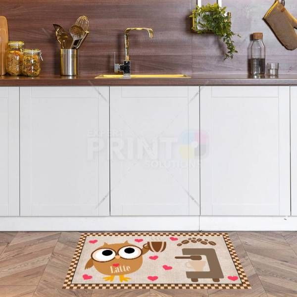 Coffee Lover Owl #13 - Latte Floor Sticker