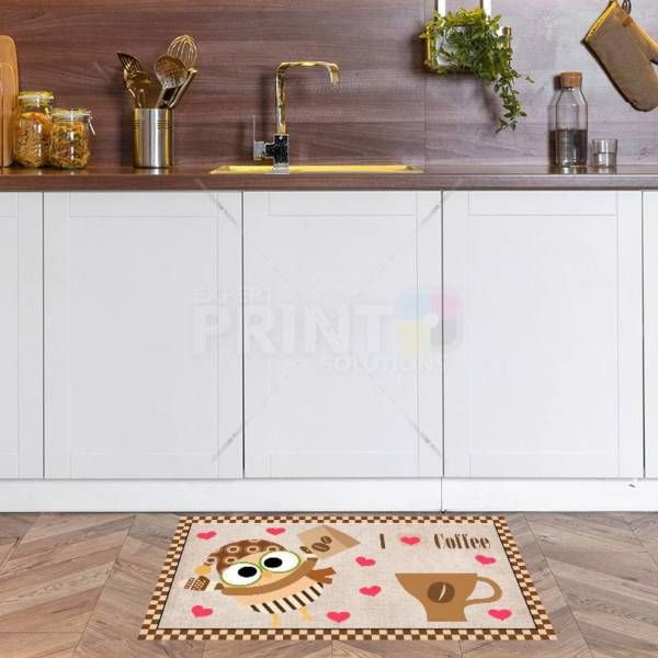 Coffee Lover Owl #10 - I Heart Coffee Floor Sticker