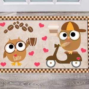 Coffee Lover Owl #2 Floor Sticker