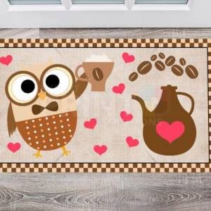 Coffee Lover Owl #1 - A Yawn Is A Silent Scream For Coffee Floor Sticker