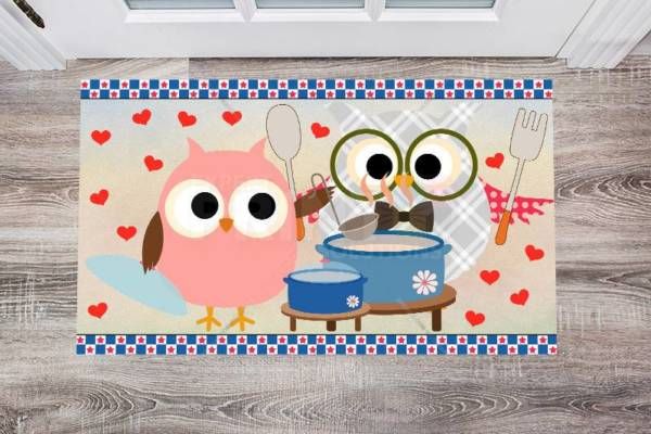 Cooking Owls #12 Floor Sticker