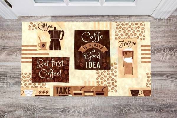 Coffee Design - Morning Coffee - But First, Coffee - Coffee is Always a Good Idea Floor Sticker