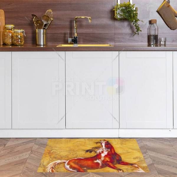 Brown and White Stallion Floor Sticker