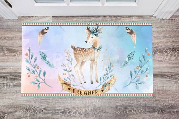 Cute Ethnic Deer - Dreamer Floor Sticker