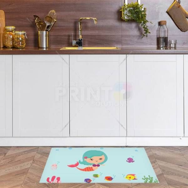 Little Blue Hair Mermaid Floor Sticker