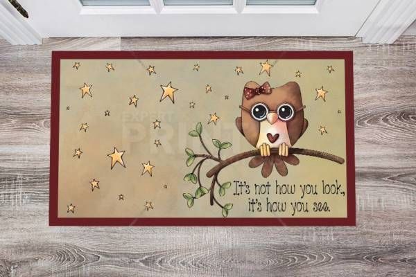 Cute Wise Owl - It's not how you look it's how you see Floor Sticker