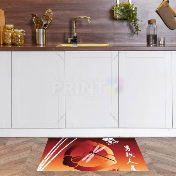 Oriental Dragonfly Sunset Floor Sticker