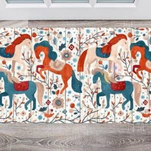 Bohemian Folk Art Horse Floor Sticker