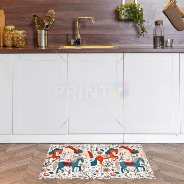 Bohemian Folk Art Horse #2 Floor Sticker